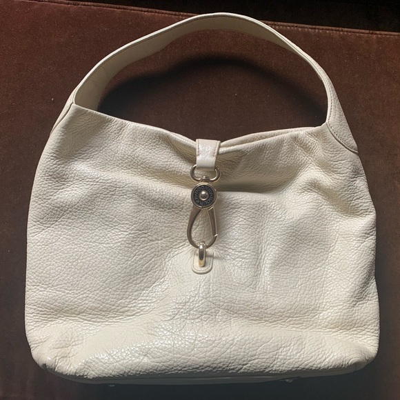 Dooney & Bourke Pebble Grain Logo Lock Bag - Bone - Picture 3 of 14